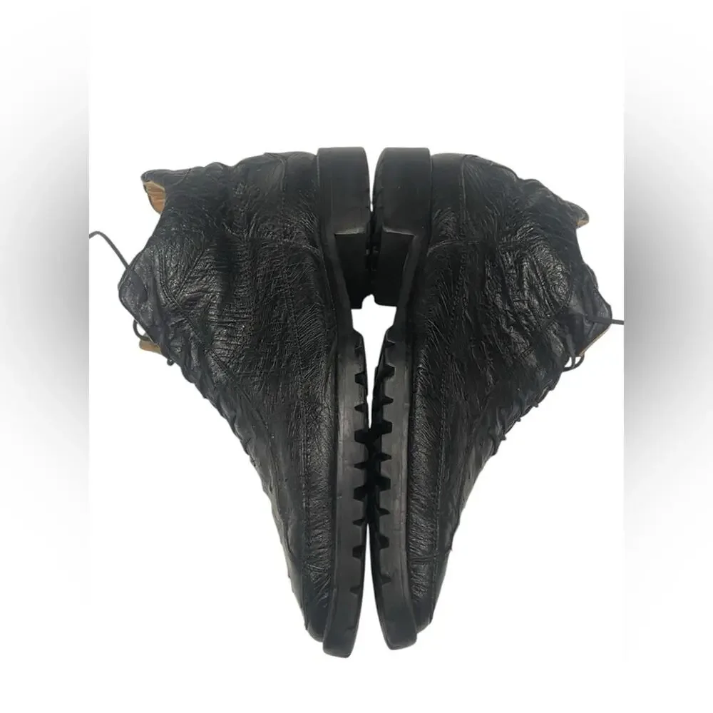 Belvedere Genuine Black Ostrich Casual Shoes Mens Size 10
